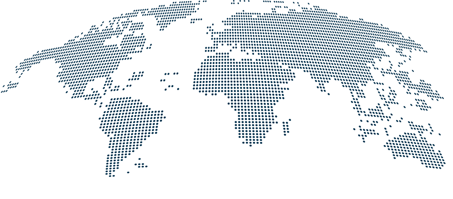 Mapa del mundo con red de puntos representando logística e importación global.